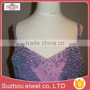Purple Spaghetti Strap Flower Girl Dress for 10 Years Girl thumbnail-5