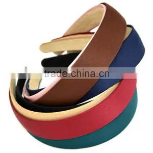 Fashion Colorful Plastic Headband Satin thumbnail-1