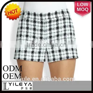 LLS014 2015 High End Customized Causal Tartan Style Women Chino Shorts thumbnail-1