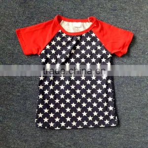 Wholesale Short Sleeves Customize Kids Raglan t Shirt Boys Icing Ruffle Raglan thumbnail-5