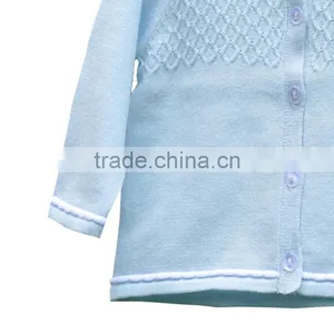 Long Sleeves Argle Pattern Round Collar Baby Cardigan Sweater thumbnail-4