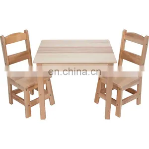 Wooden Preschool Furniture Children Art Study Wooden Table and Chair thumbnail-1