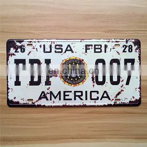 Vintage License Plates Retro Iron Painting BEER Wall Sticker Number Plate Metal Craft for Store Decoration thumbnail-3