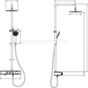 AT-P011 Luxury Bathroom Shower Column Chrome Colour 3 Functions Rain Shower With Table Foshan Supplier thumbnail-3