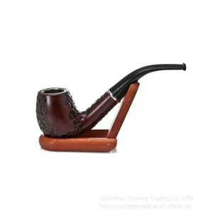145mm Length Wooden Resin Short Tobacco Pipe With Small Brown Briar-imitation Head for Smoking thumbnail-1