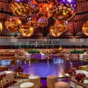 Hot Selling Night Club Ceiling Decoration Golden Silver Air Balloon Reflective Inflatable Mirror Ball thumbnail-3