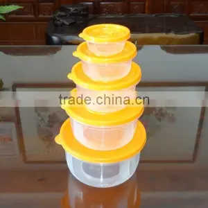 Popular 5 Pcs Set Round Plastic Food Storage Container thumbnail-2