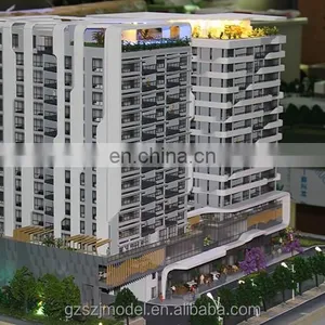 Residential and Shopping Building Scale Model, Real Estate Project Miniature 3d Model thumbnail-4