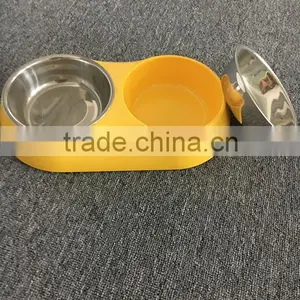 Loving Pets Dog Medium Stainless Steel 2 Bowl Set With Base thumbnail-5