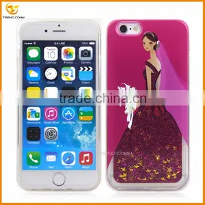 China Supplier Wedding Dress Liquid for Iphone 6 Glitter Cover Case thumbnail-6