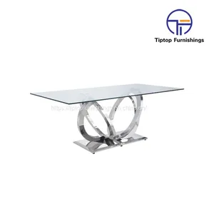 Tiptop Glass Stainless Steel Dining Table thumbnail-1