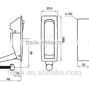 Swing Handle Chrome Plated Metal Plane Lock for Electric Cabinet thumbnail-6