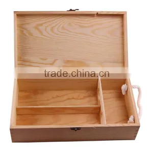 High Quality Custom Wholesale Natural Pine Wood Wine Box for Double Bottles thumbnail-6