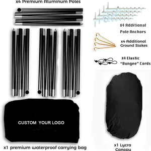Quality Lycra Nylon Fabric Aluminum Poles- Perfect Sun Shelter Beach Canopy Awning Sunshade Beach Tent With Sandbag thumbnail-2
