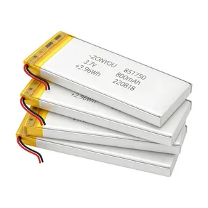 Cheap Price Factory 851750 Lipo Battery Cell Rechargeable 800mah Lithium Polymer Batteries for Dog Trainer E-book Camping Light thumbnail-5