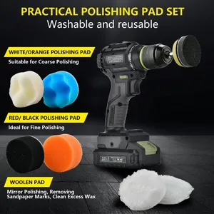 Local Stock High Quality 138pcs Car Foam Polishing Pad Kit With 1000-2000 Grit for Car Bodies Detailing 3inch Hook&Loop Backing thumbnail-1