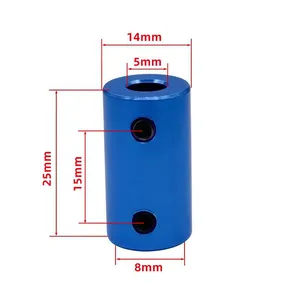 Step Motor Accessories Blue Aluminum Coupling 5mm 8mm Bore Flexible Shaft Connector thumbnail-2