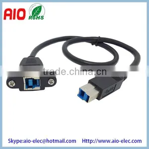 50cm USB 3.0 B Type Male to Female Extension Cable With Screw Holes Can Locked the Front or Rear of Panel thumbnail-1