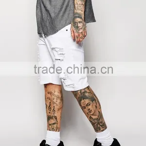 Mens Jeans Hippie Pants Denim Shorts With Rips thumbnail-4