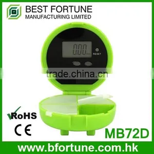 MB72D_GN LCD Display Light Green Color Alarm Colorful Digital Alarm Pill Box Children thumbnail-1