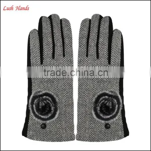 2016 Ladies Fingered Touch-screen Spandex Velvet Gloves for Wholesale thumbnail-1