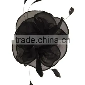 Feather Organza Flower Hair Fascinator/Clip/Barrettes thumbnail-6