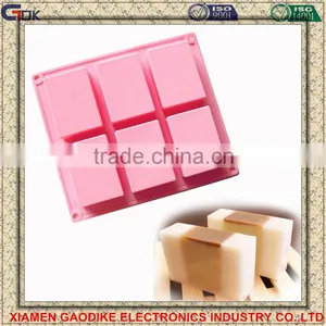 6 Cavities Rectangle Shapes Silicone Soap Mould thumbnail-1