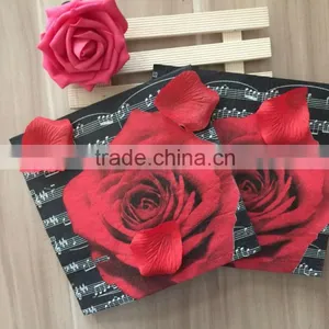 Virgin Wood Pulp 3ply Printed Paper Napkin Rose Printed Napkin thumbnail-2