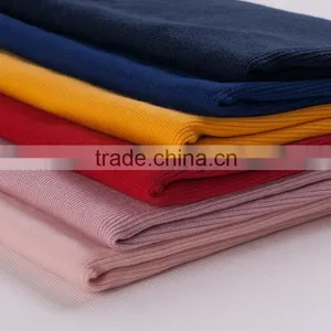 Wholesale Cotton Knitted Fabrics Rib Cuff Dress Fabric Polyester Stretch 2 * 2 Round-rib Fabric thumbnail-1