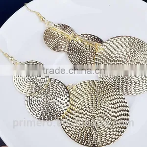 New India Multilayer Disc Fancy Design Women Baroque Gold Earrings thumbnail-4
