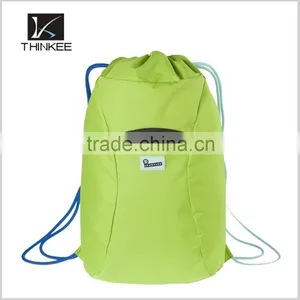 Wholesale Cheap Small Pink Polyester Outdoor Gym Backpack Drawstring Bag thumbnail-5