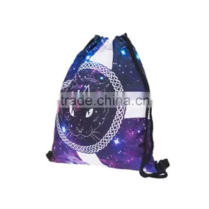 Brand New 3D Printed High Quality Wholesale Drawstring Backpack thumbnail-2