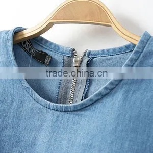 2014 European New Arrivals Sexy Denim Tops Fashion Style Short Tops With Long Sleeves thumbnail-5
