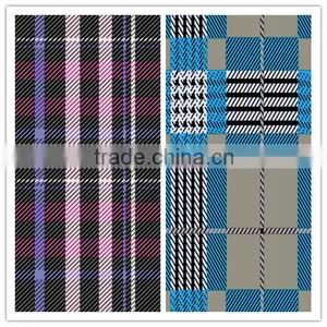 Plaid Printed 300d Polyester Mini Matt Fabric for Table Cloth thumbnail-1
