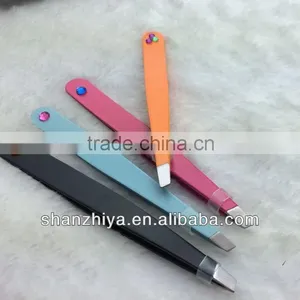 Stainless Cutting Eyebrow Tweezer With Diamond Forceps Eyebrow Mini Tweezers thumbnail-1