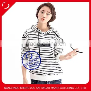 Custom Striped Pullover Sweatshirts Hoodies Women thumbnail-1
