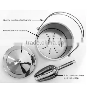 2016 Latest Double Wall Stainless Steel Ice Bucket With Scoop thumbnail-3