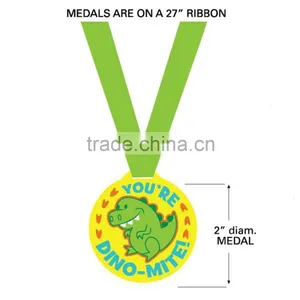 Colorful Cute Custom Made Sports Event 3D Soft PVC Rubber You Are Dino-Mite Award Medals With Ribbon for Promotional Gifts thumbnail-2