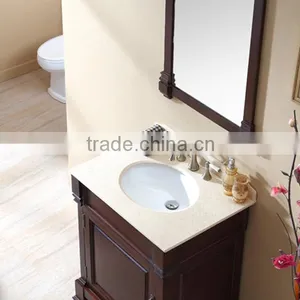 2016 Customized Double Basin Solid Wood Bathroom Cabinet Floor Stand thumbnail-2