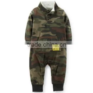 Customized Baby Boys Casual Stand Colllar Romper Polar Fleece Pocket Romper thumbnail-1