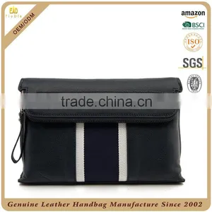 CSQJB163-001-fabric With Pebbled Cow Leather Men Clutch Waist Hand Bags thumbnail-5