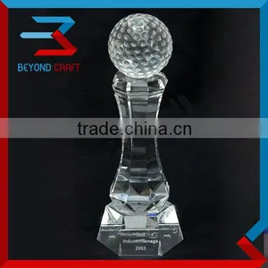 Personalized Crystal Trophies With Golf Ball thumbnail-1