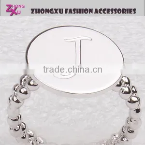 New Custom Womens Silver Plated Promotion Letter J Ring thumbnail-1
