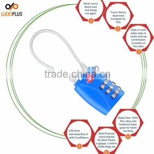 Luckiplus Luggage Locks Combination Password Locks Padlocks TSA Approved 3-Digit Blue thumbnail-3