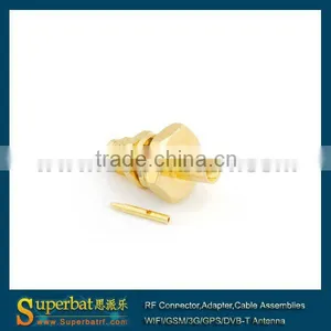 RP-SMA Solder Jack(male Pin) Bulkhead O-ring Connector for .141" Connector Rj45 thumbnail-1