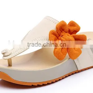 Women's Mid Height Wedge Platform Flip Flops Thong Sandals/Slippers With Flower Quality Choice thumbnail-2
