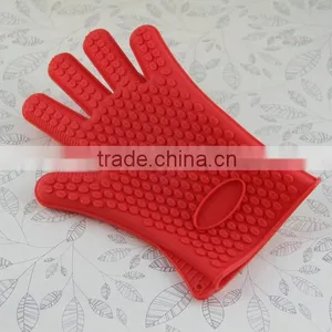 High Quality Kitchen Heat Resistant Silicone Glove/ Oven Pot Holder Baking BBQ Cooking Mitts thumbnail-5