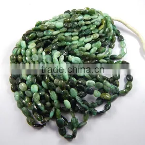 NATURAL SHADED EMERALD OVAL SHAPE BEADS thumbnail-1