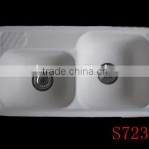 Acrylic Integral Solid Surface Kitchen Sink,double Bowl Kitchen Sink thumbnail-6