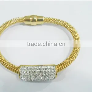 Stainless Steel Crystal Charm Bracelet thumbnail-1